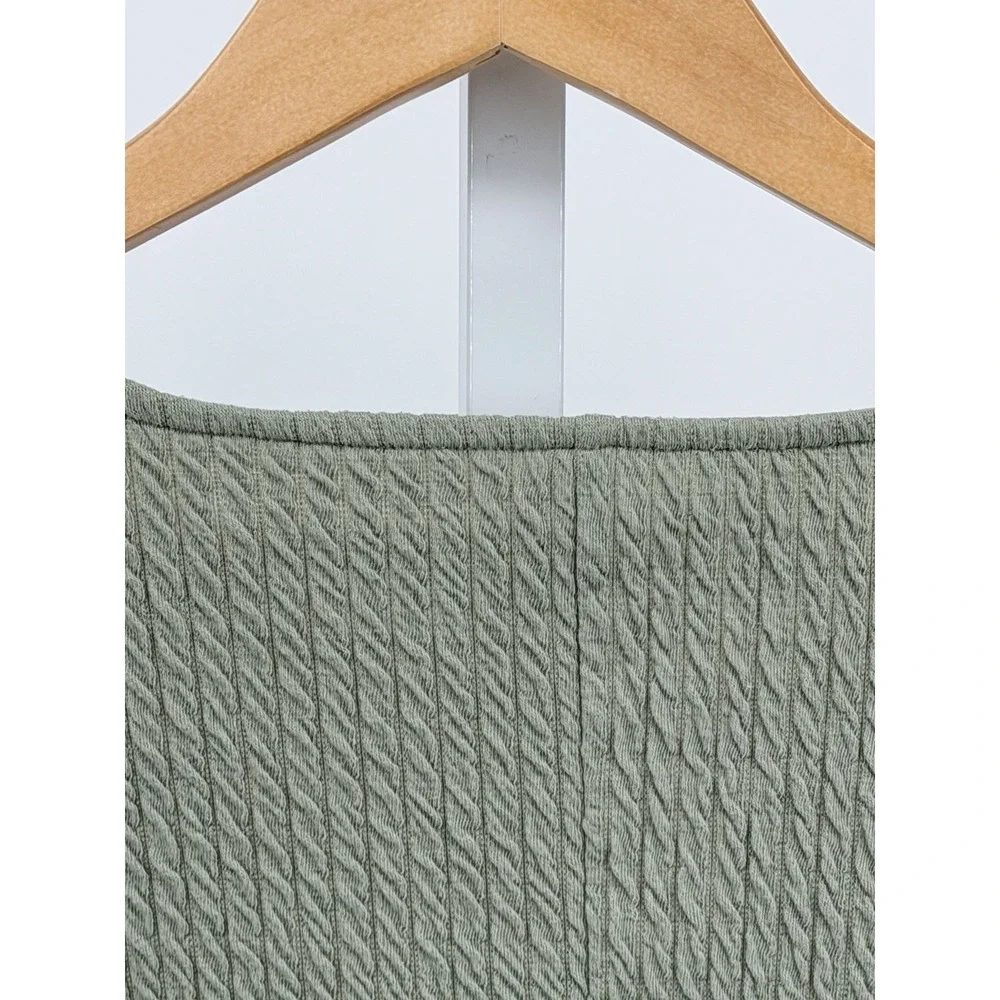Anthropologie Women's Green Arya‎ Textured Puff Sleeve Top Blouse Size Small